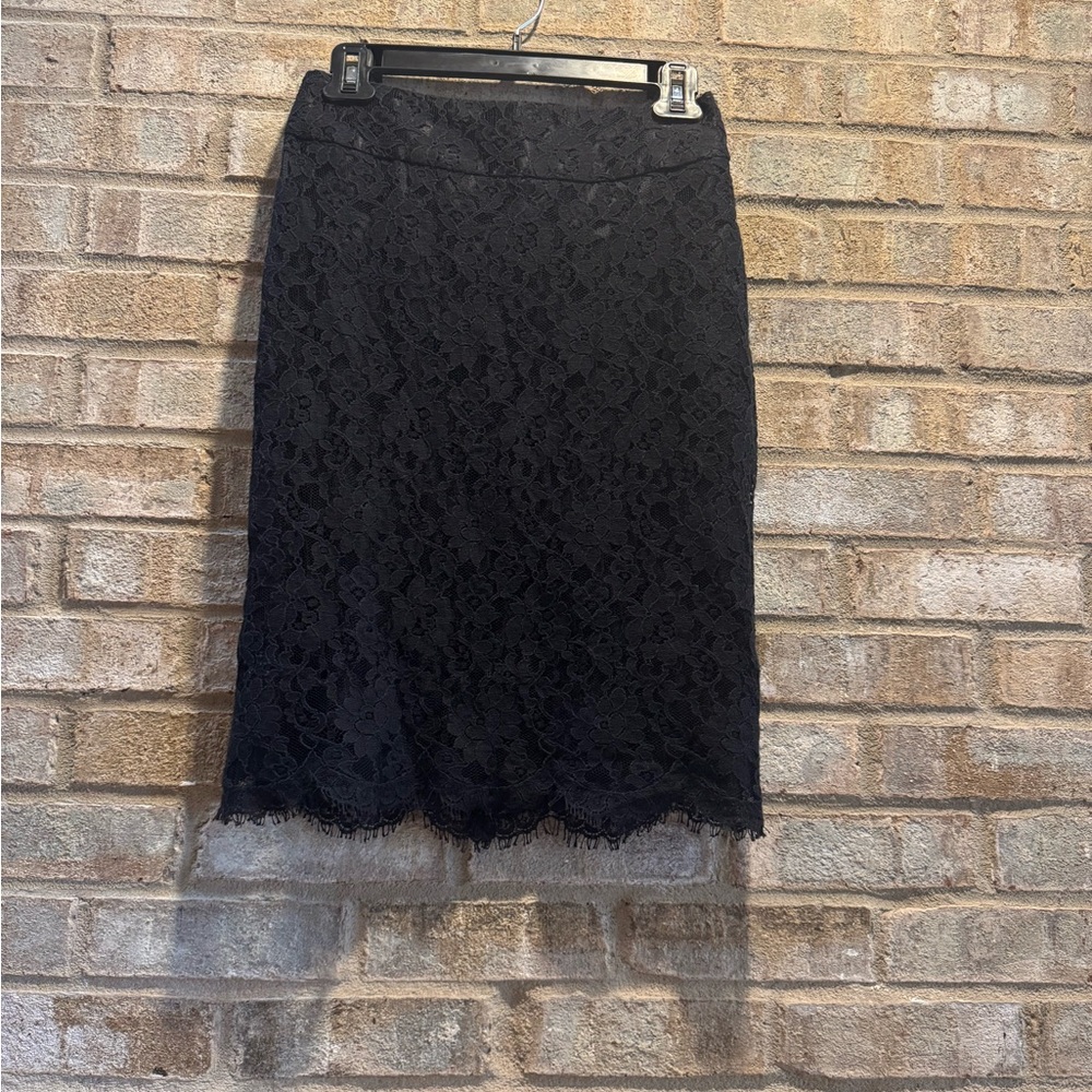 Banana Republic Black Lace Pencil Skirt